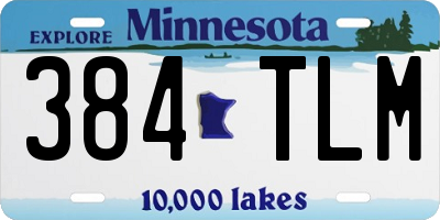 MN license plate 384TLM