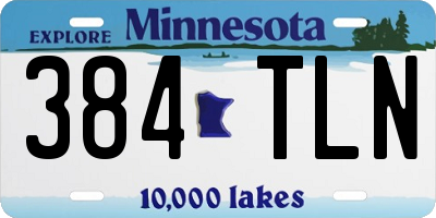 MN license plate 384TLN