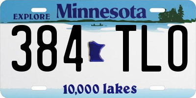 MN license plate 384TLO
