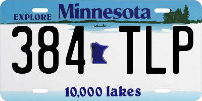 MN license plate 384TLP