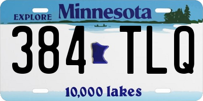 MN license plate 384TLQ