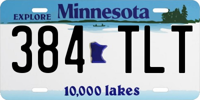 MN license plate 384TLT