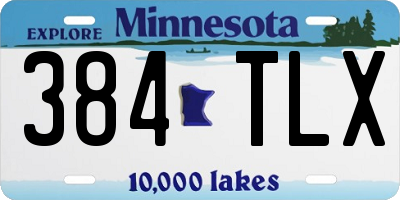 MN license plate 384TLX