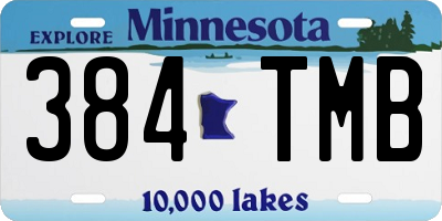 MN license plate 384TMB