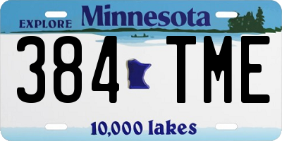 MN license plate 384TME