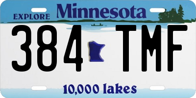MN license plate 384TMF