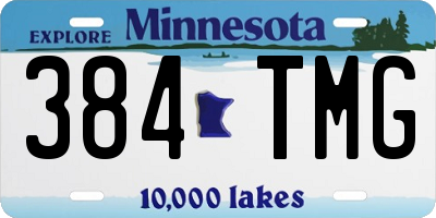 MN license plate 384TMG