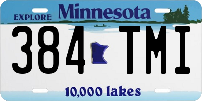 MN license plate 384TMI