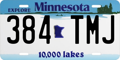 MN license plate 384TMJ
