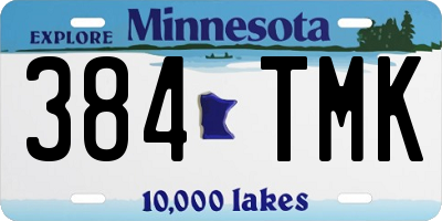MN license plate 384TMK