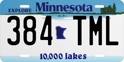 MN license plate 384TML