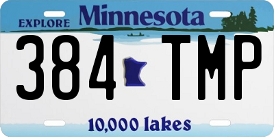 MN license plate 384TMP