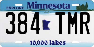MN license plate 384TMR