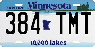 MN license plate 384TMT