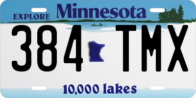 MN license plate 384TMX