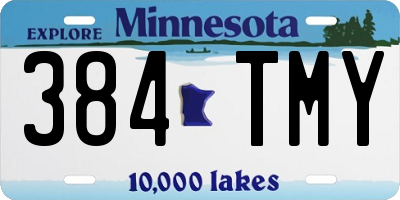 MN license plate 384TMY