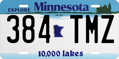 MN license plate 384TMZ