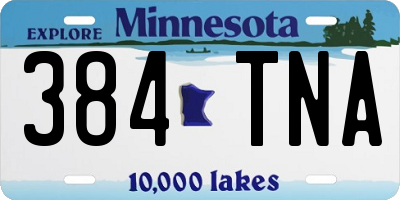MN license plate 384TNA