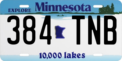 MN license plate 384TNB