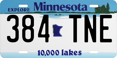 MN license plate 384TNE