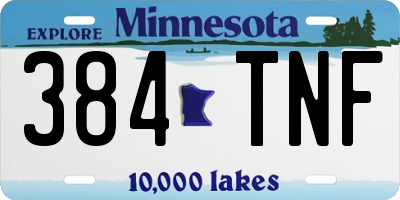 MN license plate 384TNF