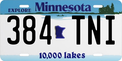 MN license plate 384TNI