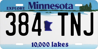 MN license plate 384TNJ
