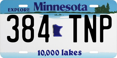 MN license plate 384TNP