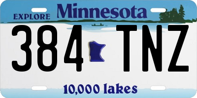 MN license plate 384TNZ