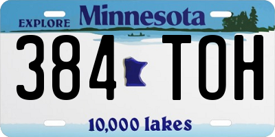 MN license plate 384TOH