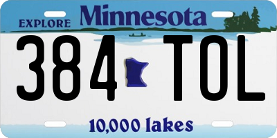 MN license plate 384TOL
