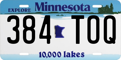 MN license plate 384TOQ