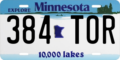 MN license plate 384TOR