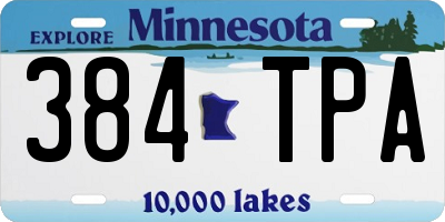 MN license plate 384TPA