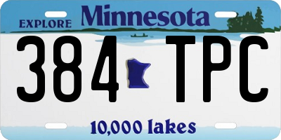 MN license plate 384TPC