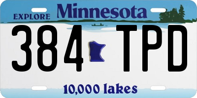 MN license plate 384TPD