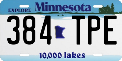 MN license plate 384TPE
