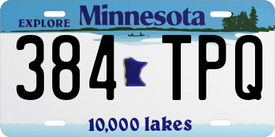 MN license plate 384TPQ