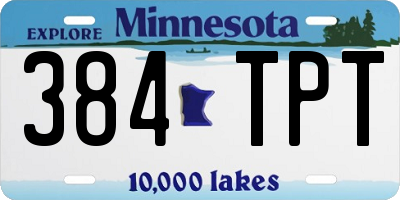 MN license plate 384TPT