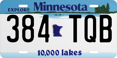MN license plate 384TQB