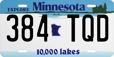 MN license plate 384TQD