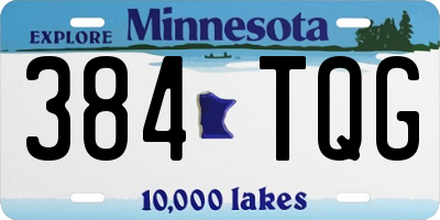 MN license plate 384TQG