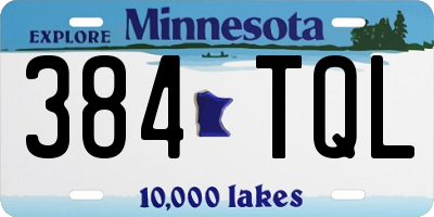 MN license plate 384TQL