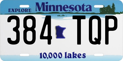 MN license plate 384TQP