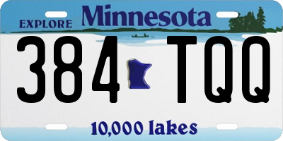 MN license plate 384TQQ