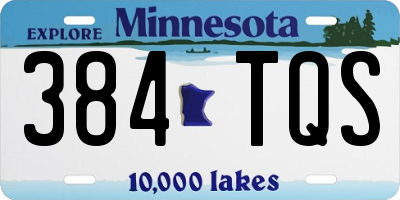 MN license plate 384TQS