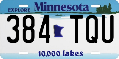 MN license plate 384TQU