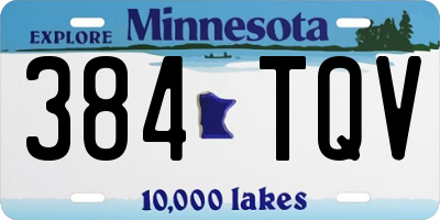MN license plate 384TQV