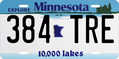 MN license plate 384TRE