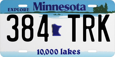 MN license plate 384TRK